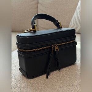 Zara Black Crossbody Bag with Gold Accents